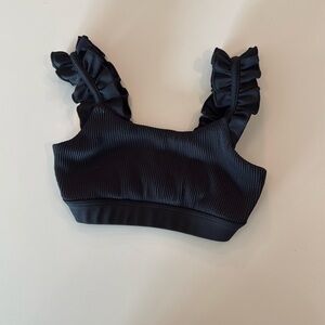Oh La La Dancewear Child Small Ruffle Black Crop Top